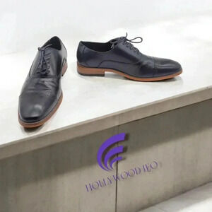 KENNETH COLE REACTION Men’s Black Vegan Leather Bradley Lace Up Loafers Shoes 10